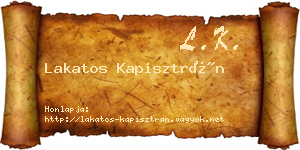 Lakatos Kapisztrán névjegykártya