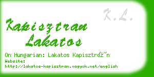 kapisztran lakatos business card